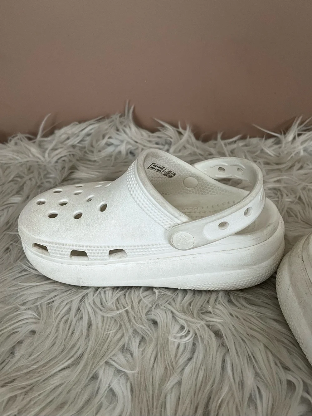 {CROCS} Platform Clog Sandals in White - Youth 11